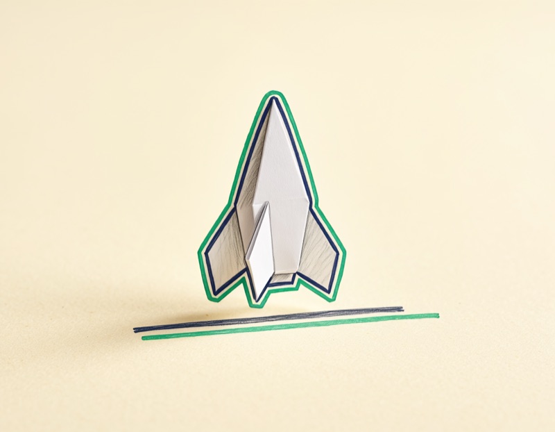 The Launchpad paper-rocket emblem